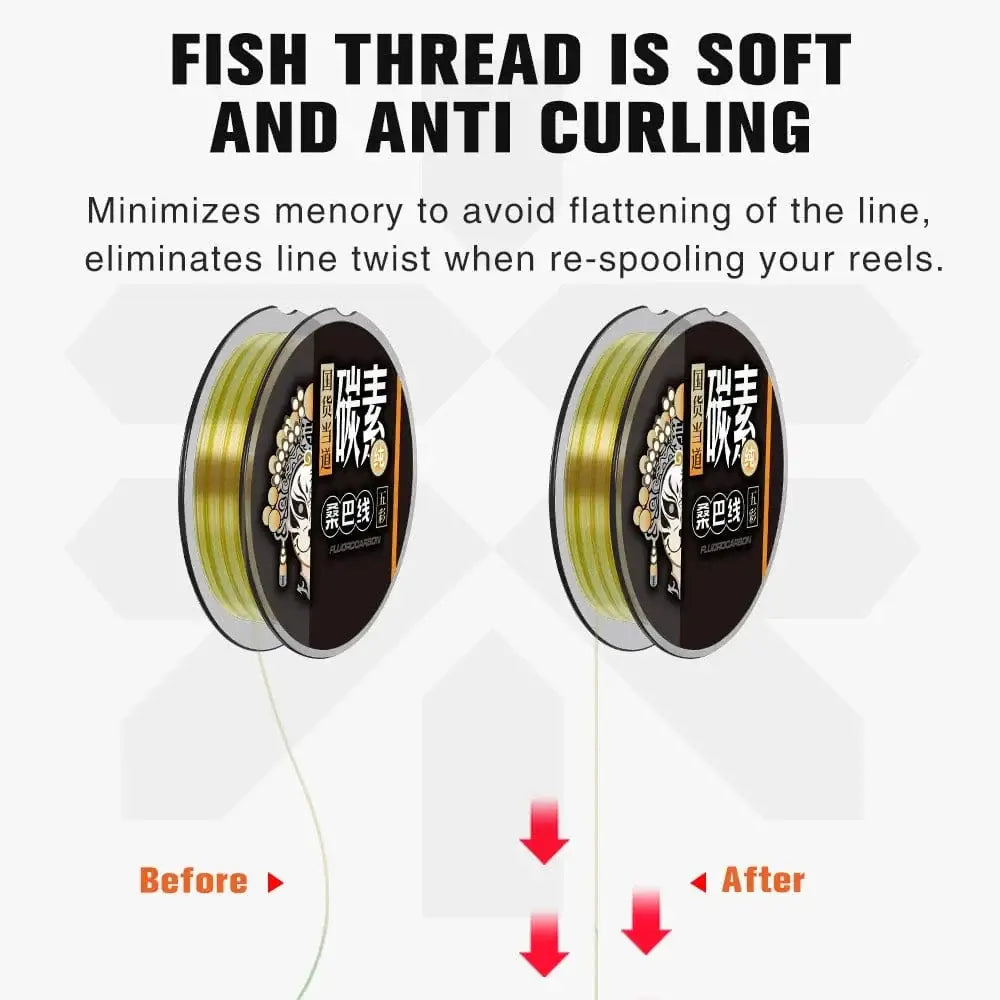 China China ZUKIBO 2024 New Leader-Line 100% Pure Fluorocarbon Sink Fishing Lines 100M 50M Fishing Line Carbon Fishing Tackle Pesca Fishing