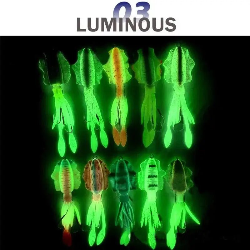 China China ZUKIBO Soft Squid Bait Fishing Trolling Lure Octopus Head Jigs 60g Luminous UV Squid Jig for Deep Sea Boat Fishing Wobblers Bait