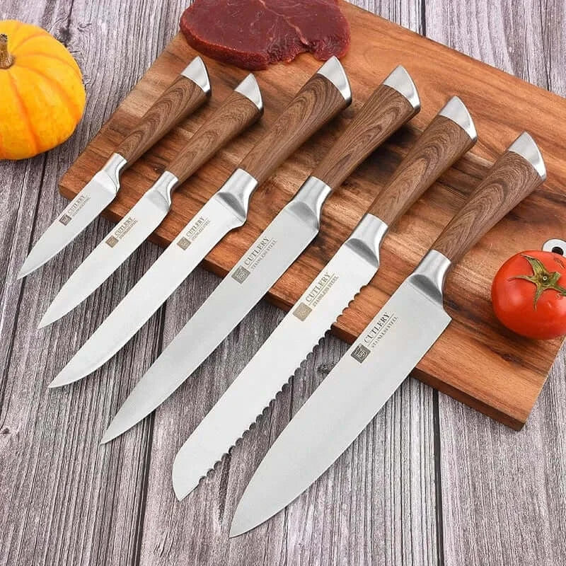 China Kitchen Knife Stainless Steel Knife Set Kitchen Knives 6 Pcs Set