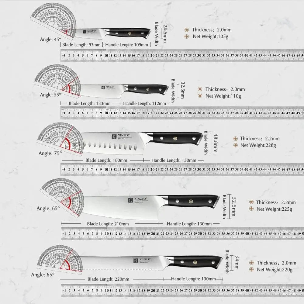 China Kitchen Knife XINZUO 1pcs-5pcs Kitchen Knives Set