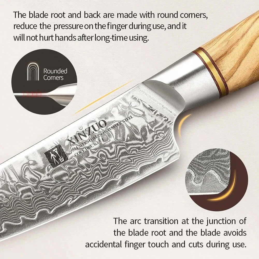 China Kitchen Knife XINZUO 73 Layers Damascus Steel 1pc Or 2pcs Knife Set