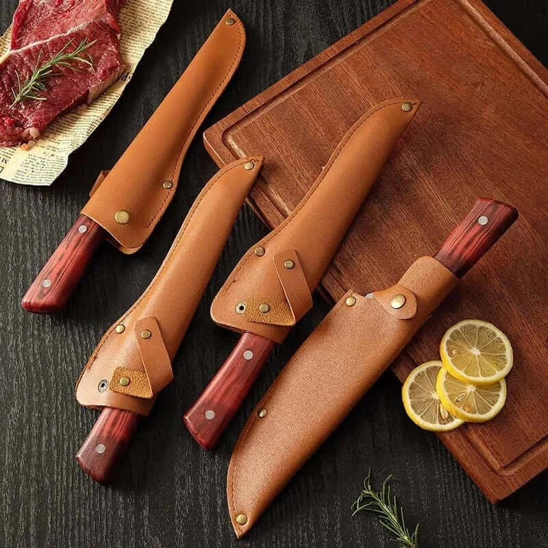 China Knife Set 1-4pcs Kitchen Knives Forged Boning Knife Stainless Steel Chef's Knife for Cooking Fruit Knife BBQ Meat Cleaver Butcher Knives