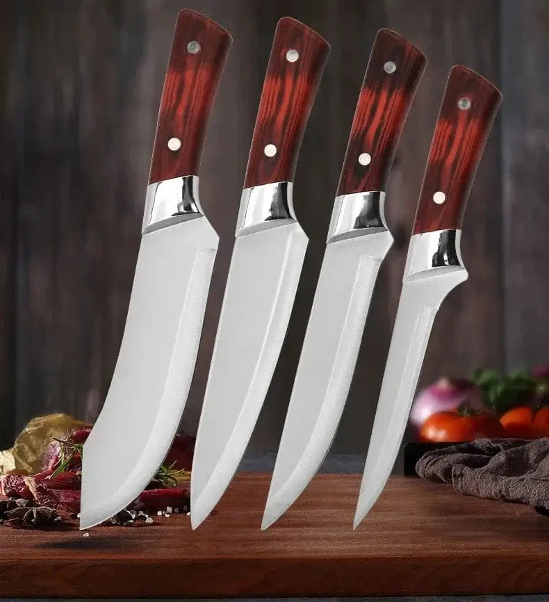 China Knife Set 1-4pcs Kitchen Knives Forged Boning Knife Stainless Steel Chef's Knife for Cooking Fruit Knife BBQ Meat Cleaver Butcher Knives