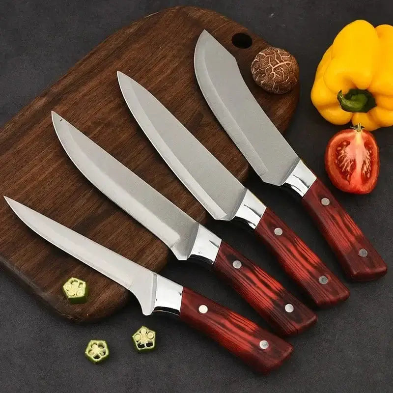 China Knife Set 1-4pcs Kitchen Knives Forged Boning Knife Stainless Steel Chef's Knife for Cooking Fruit Knife BBQ Meat Cleaver Butcher Knives