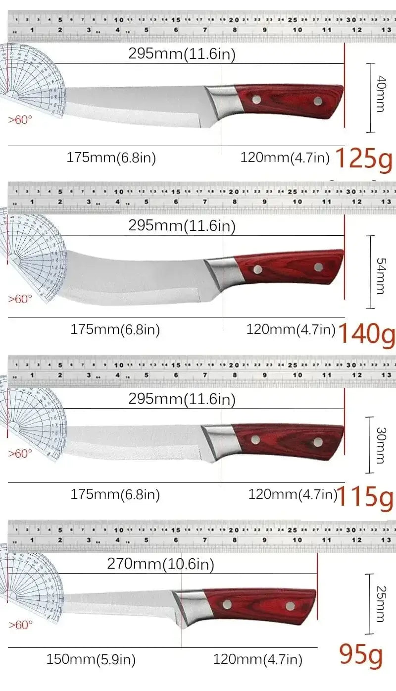 China Knife Set 1-4pcs Kitchen Knives Forged Boning Knife Stainless Steel Chef's Knife for Cooking Fruit Knife BBQ Meat Cleaver Butcher Knives