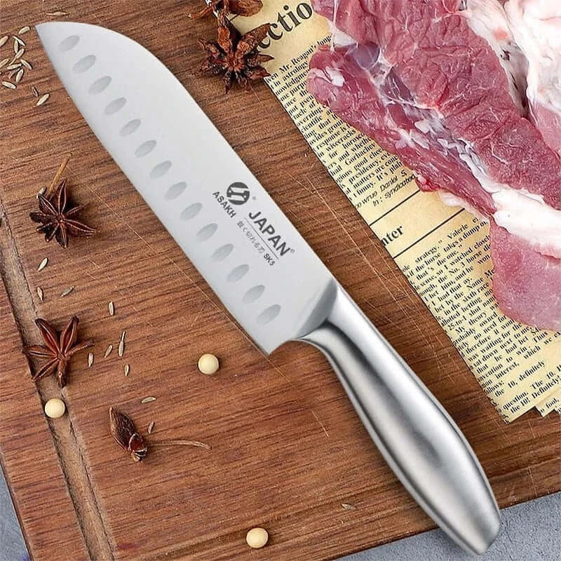 China Knife Set 1-7pcs Chef Knife Set Hollow Handle Knife Set Stainless Steel Household Slicing Kitchen Knives Meat Cleaver Chopping Knife
