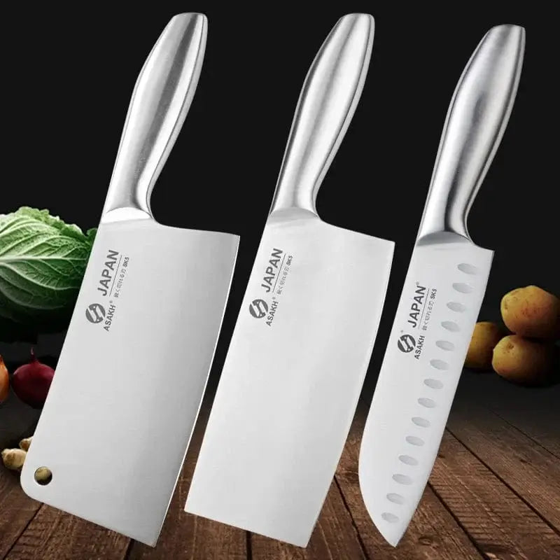 China Knife Set 1-7pcs Chef Knife Set Hollow Handle Knife Set Stainless Steel Household Slicing Kitchen Knives Meat Cleaver Chopping Knife