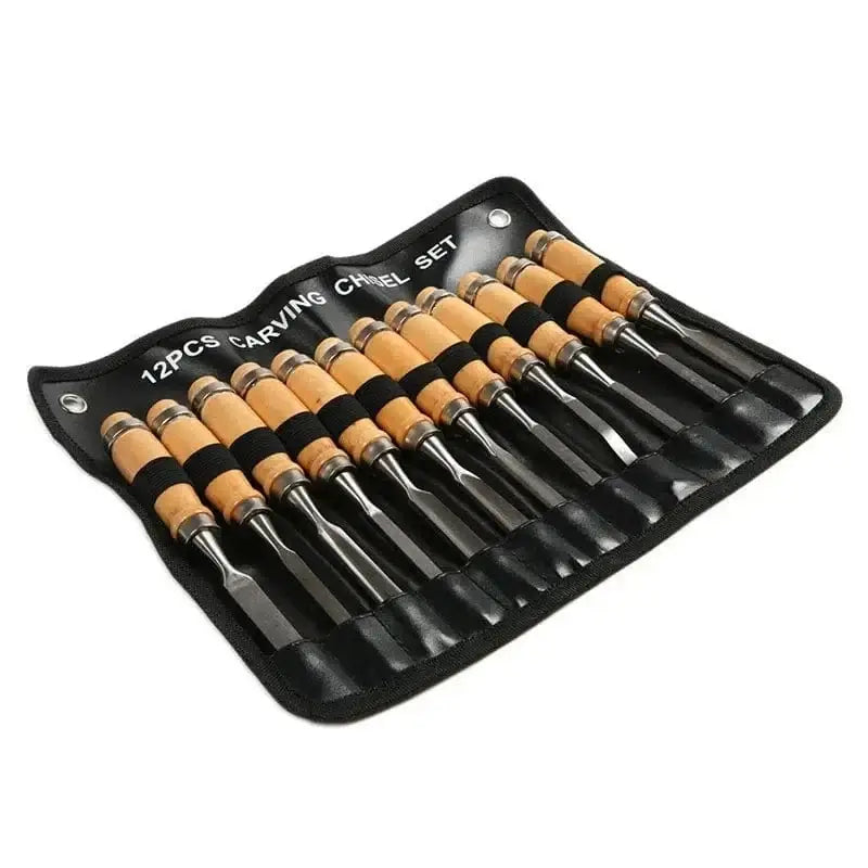 China Knife Set 12pcs set 12 Piece Carving Knife Woodworking Carving Chisel Carving Knife Set Hand Carved Flat Chisel Woodworking Carving Knife Set