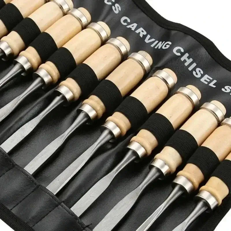 China Knife Set 12pcs set 12 Piece Carving Knife Woodworking Carving Chisel Carving Knife Set Hand Carved Flat Chisel Woodworking Carving Knife Set