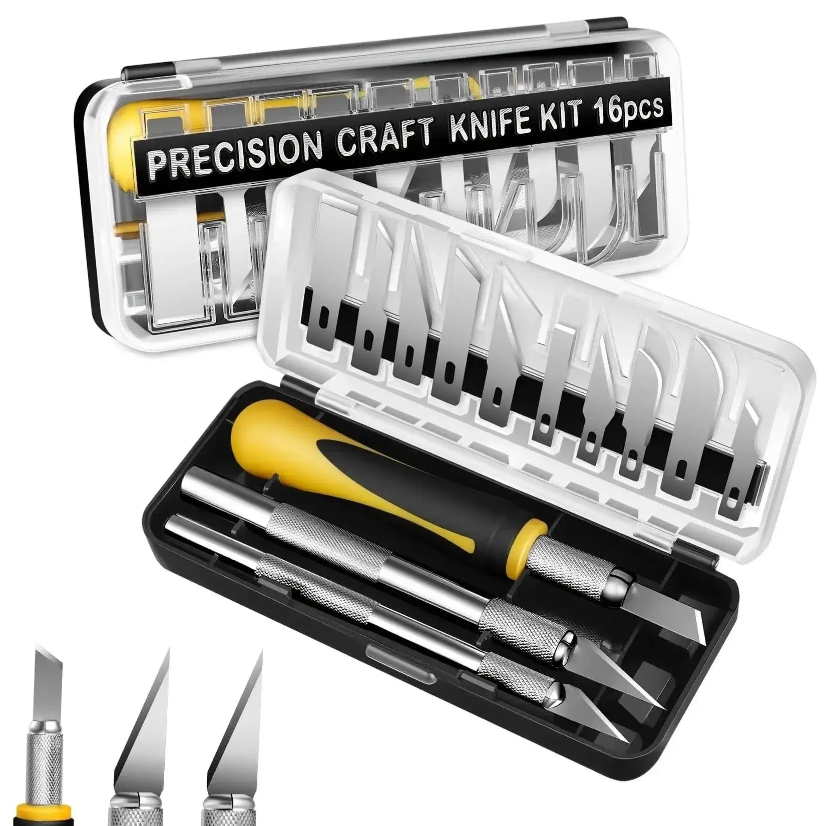 China Knife Set 16PCS Craft Knife Set, Exacto Knife Set, 3-Piece Hobby Knives with 10-Piece Exacting Knife Blades, Precision Art Knife for Pu