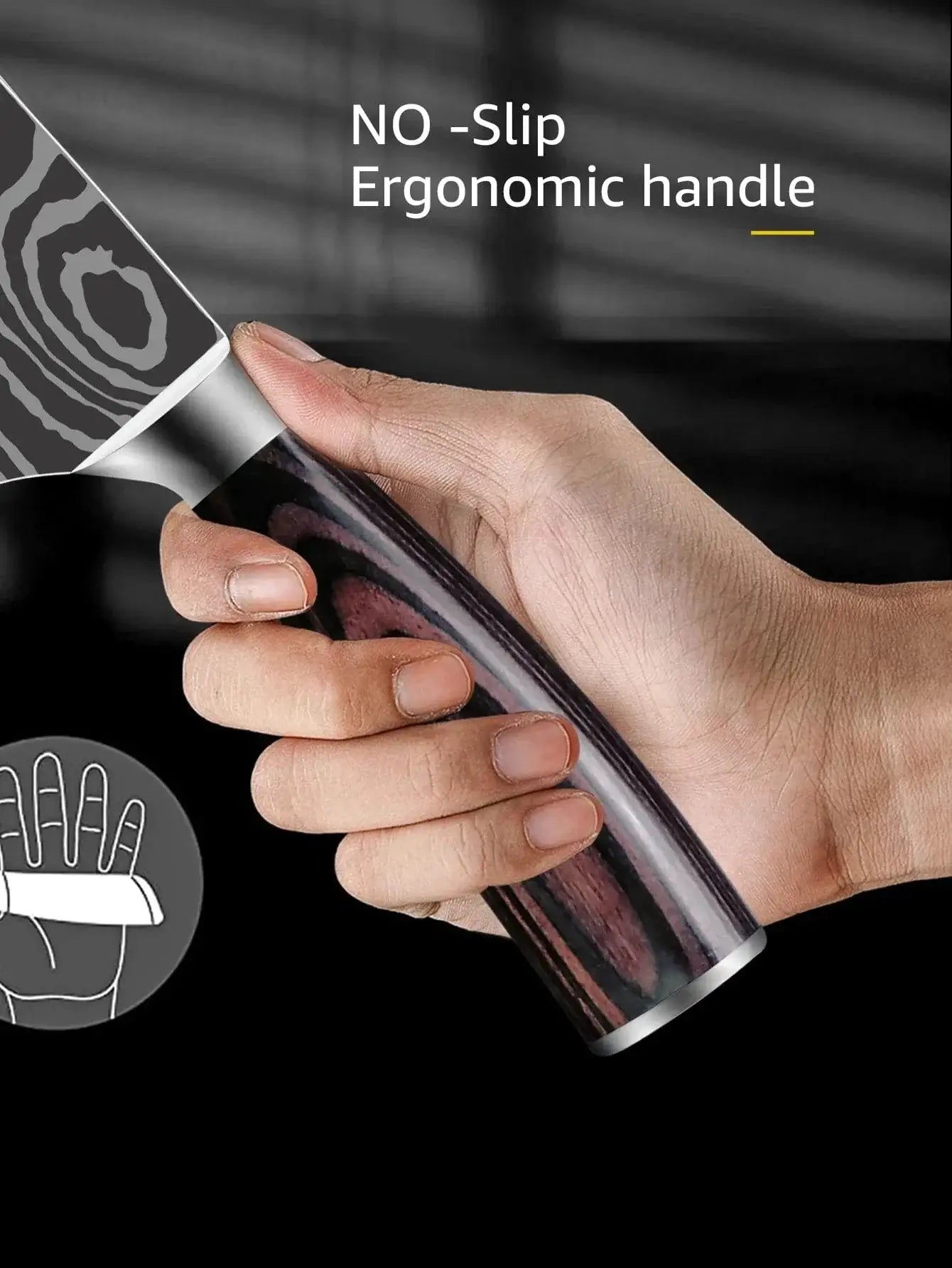 China Knife Set 1PC Kitchen Knife Laser Damascus Steel 7CR17 440C Japanese Chef Knives Slicing Meat Cleaver Sharp Santoku with Pakkawood Handle