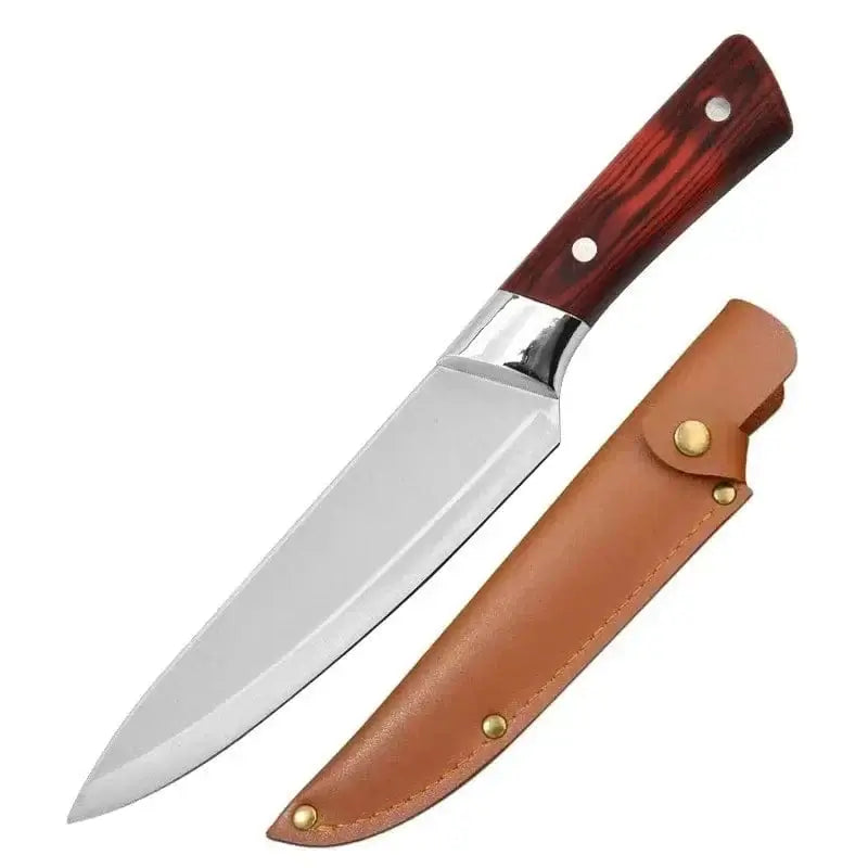 China Knife Set B with PU Cover 1-4pcs Kitchen Knives Forged Boning Knife Stainless Steel Chef's Knife for Cooking Fruit Knife BBQ Meat Cleaver Butcher Knives