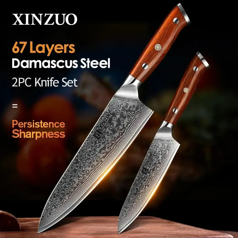 China Knife Set CHINA XINZUO 2PCS Chef Kitchen Knife Set
