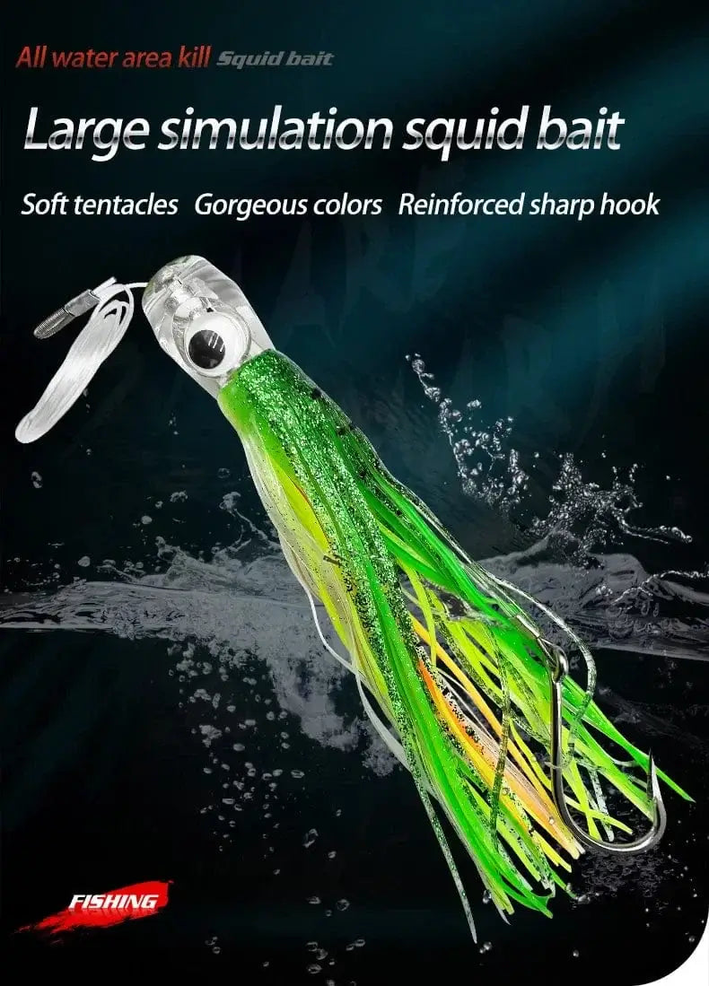 China Lures 16CM/25CM Squid Skirt Trolling Fishing Lure Marlin Tuna Mahi Dolphin Shark Deep Sea Fishing Lure