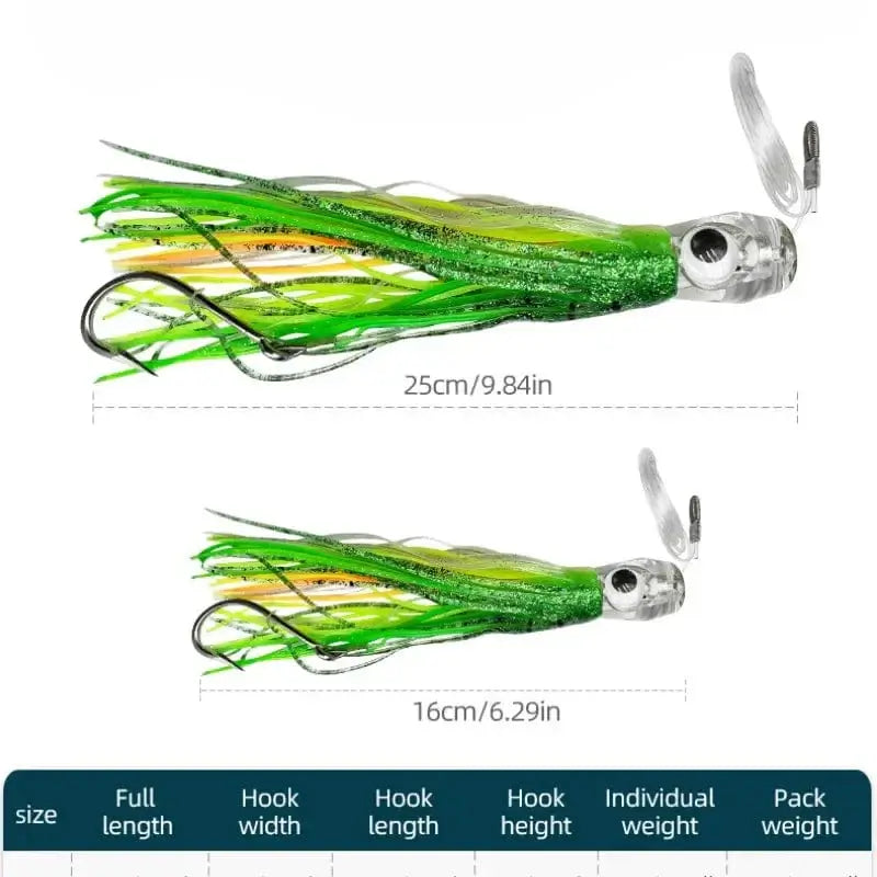 China Lures 16CM/25CM Squid Skirt Trolling Fishing Lure Marlin Tuna Mahi Dolphin Shark Deep Sea Fishing Lure