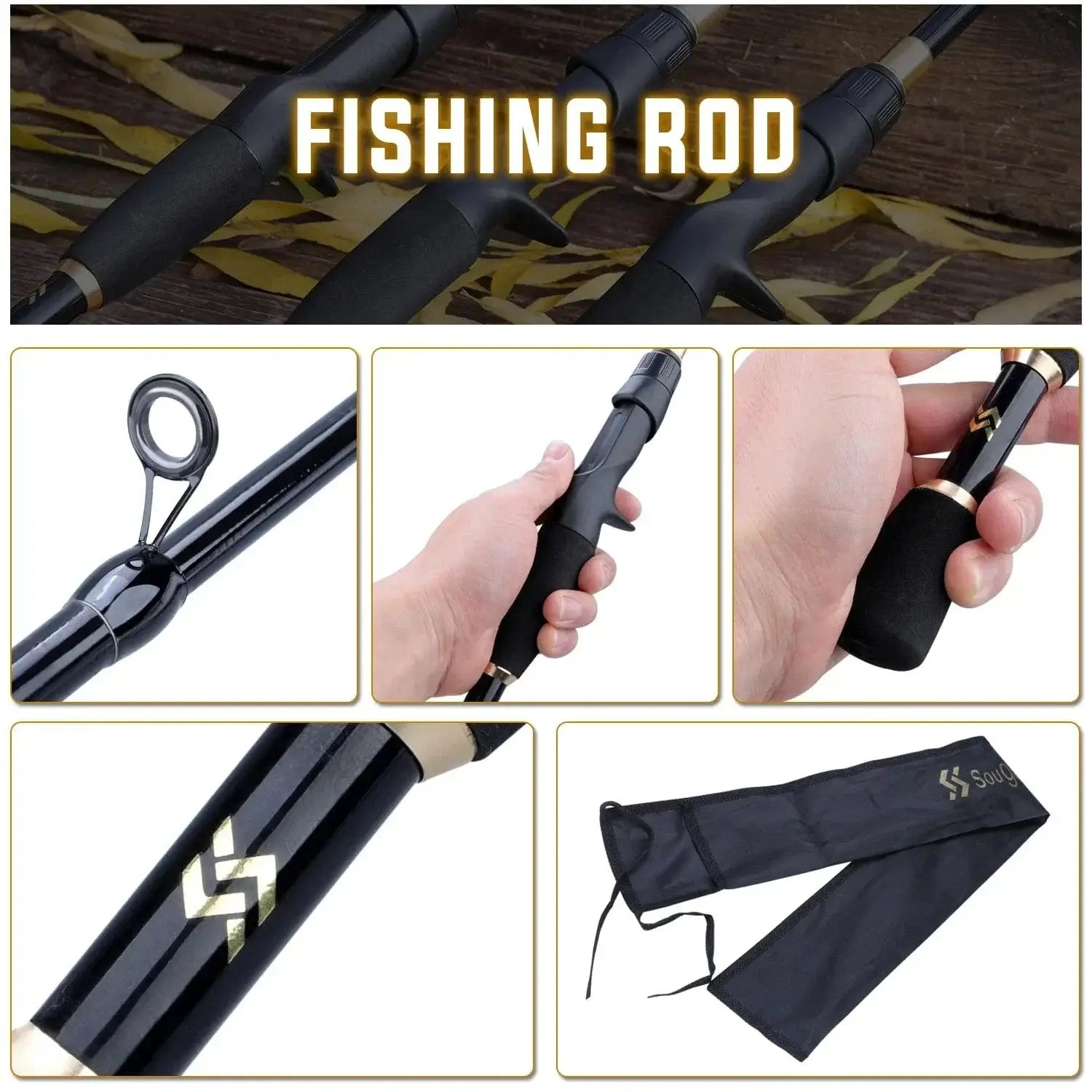 China Reels China Sougayilang 1.8-2.4m Telescopic Fishing Rods Ultralight Weight Spinning Casting Carbon Pole Fishing Accessories Caña De Pescar