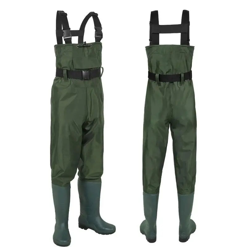 Nylon Breathable Waterproof Stocking Foot Fly Fishing Hunting Chest Waders Pant For Men And Women One-piece Trousers For Fishing - Action Outdoors Kiwi