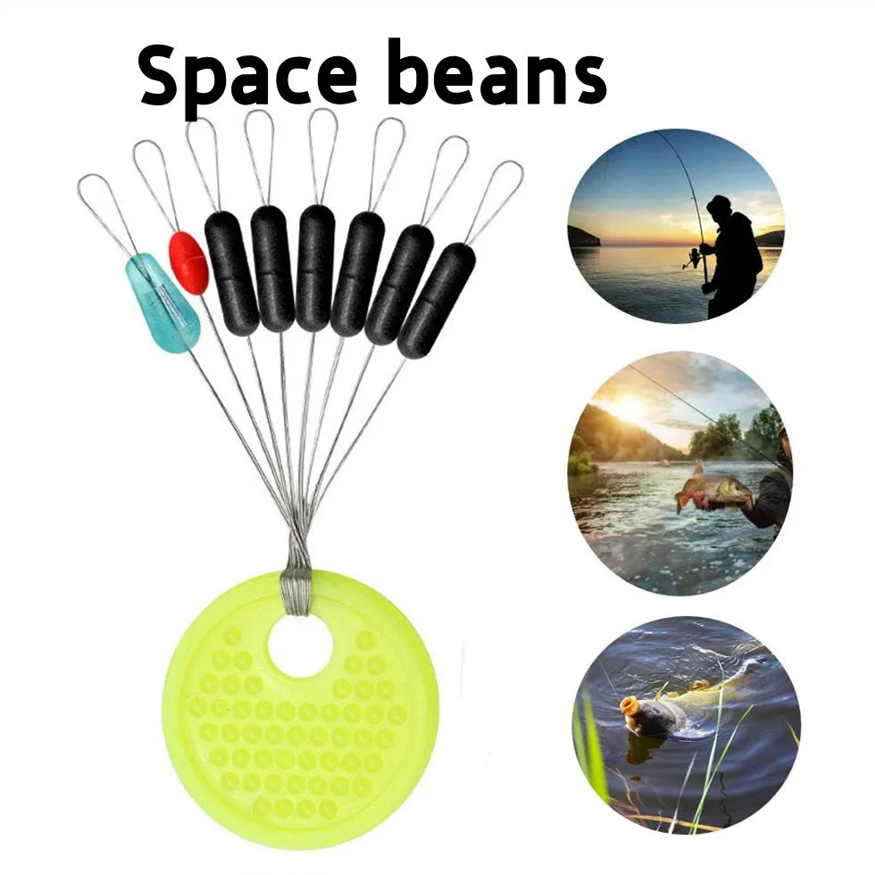 60pcs 10 Group Resistance Space Beans Stopper Not To Hurt The Line Vertical Beans Carp Fishing Tackle Accessories - Action Outdoors Kiwi