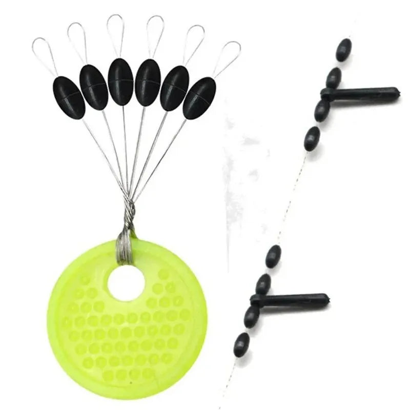 60pcs 10 Group Resistance Space Beans Stopper Not To Hurt The Line Vertical Beans Carp Fishing Tackle Accessories - Action Outdoors Kiwi