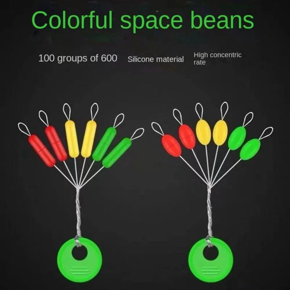600pcs 100 Groups Float Rubber Stopper Fishing Bobber Stopper Float Oval Bean Space Fishing Line Tackle Accessories - Action Outdoors Kiwi