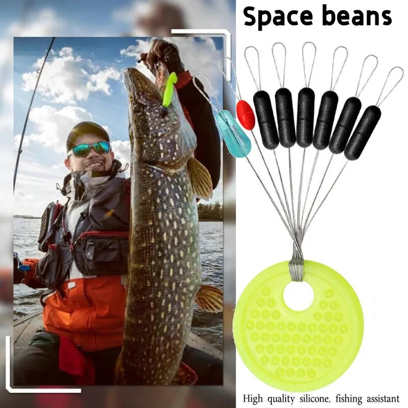 60pcs 10 Group Resistance Space Beans Stopper Not To Hurt The Line Vertical Beans Carp Fishing Tackle Accessories - Action Outdoors Kiwi