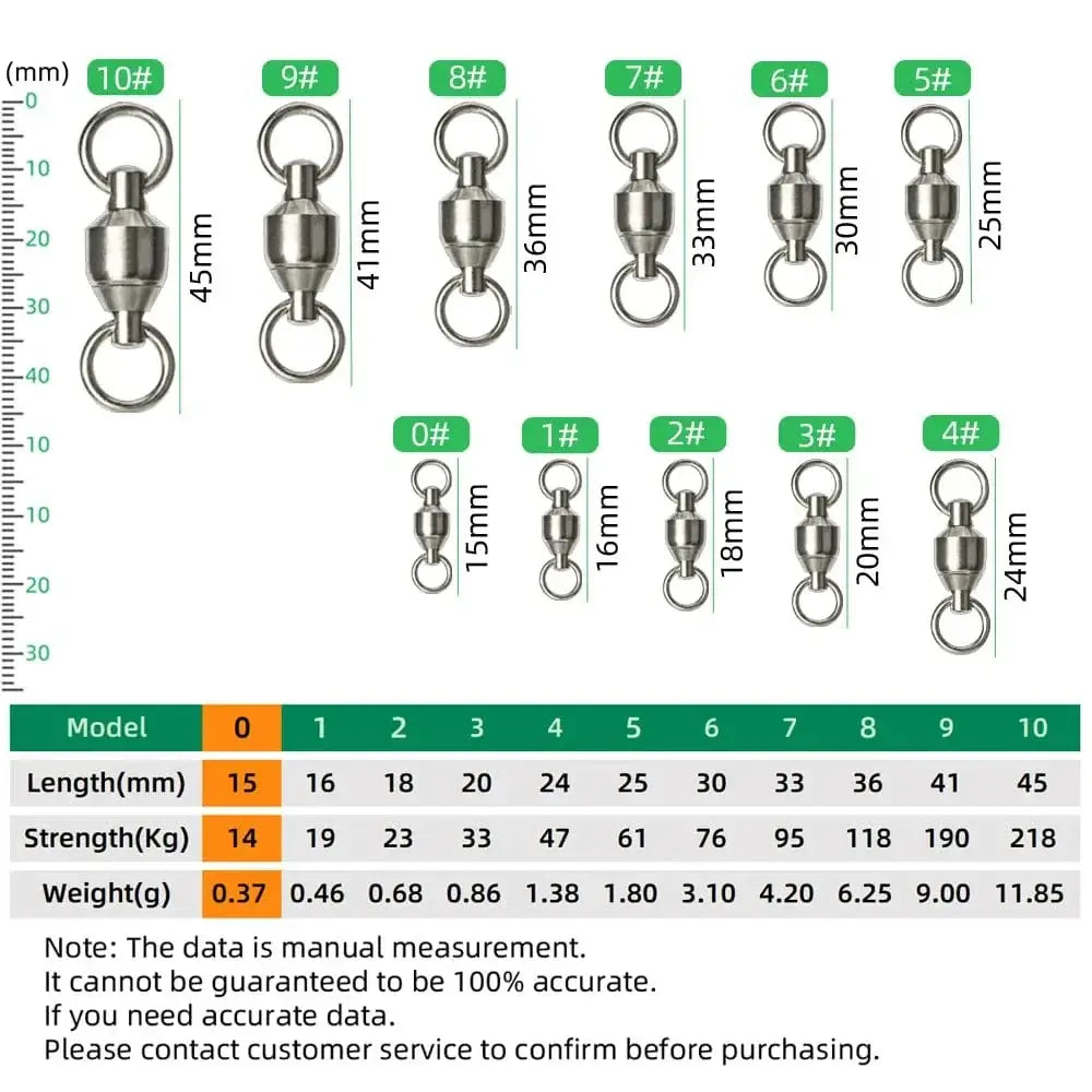 DNDYUJU 10 To 20pcs Stainless Steel Bearing Fishing Swivels Barrel Rolling Swivels Connector Fishing Accessories Tools Tackle - Action Outdoors Kiwi