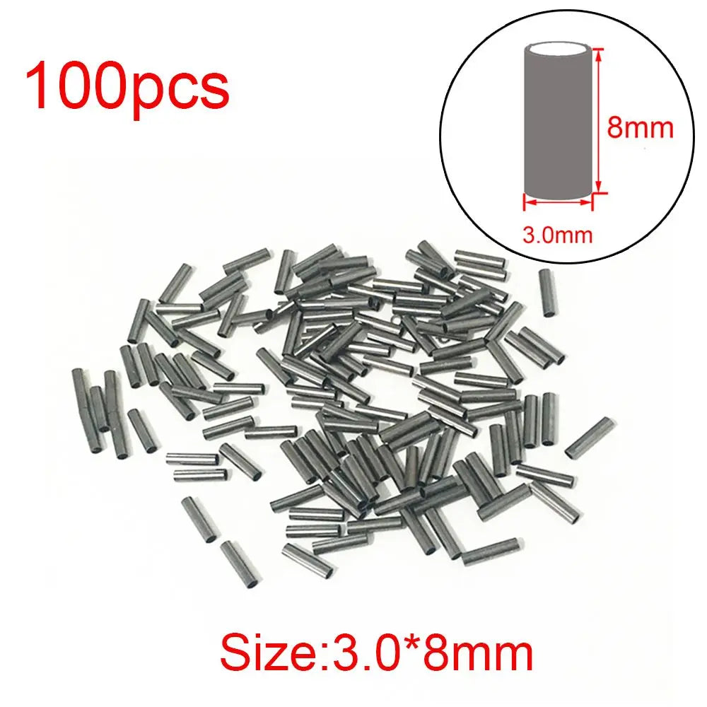 100pcs/Lot 1.0mm-2.8mm Sea Fishing Accessories Line Tube Copper Fishing Line Aluminum Crimp Sleeve Copper Tube - Action Outdoors Kiwi