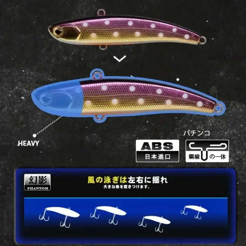 Ima Rattin fishing lure 2024 Koume 90 winter ice Fishing VIB Lure 80/90mm 22g Rattlin Bait Sinking Spinning Swimbait Japan Hook - Action Outdoors Kiwi