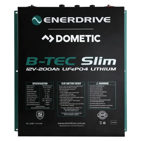 Enerdrive Battery Chargers B-TEC 200AMP / 12V LIFEPO4 Slim Case Battery