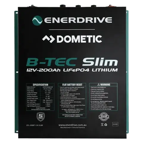 Enerdrive Battery Chargers B-TEC 200AMP / 12V LIFEPO4 Slim Case Battery
