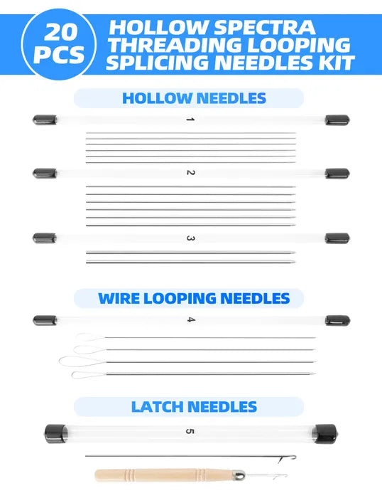 Bulletproof Bluewing Hollow Spectra Threading Looping Splicing Needles Kit, 20pc - Action Outdoors Kiwi