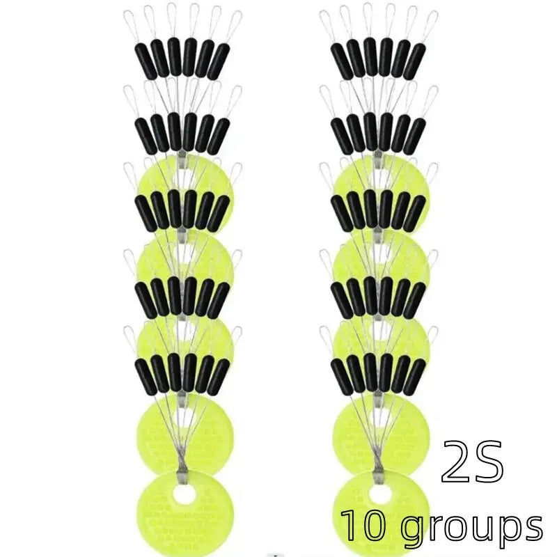 60pcs 10 Group Resistance Space Beans Stopper Not To Hurt The Line Vertical Beans Carp Fishing Tackle Accessories - Action Outdoors Kiwi