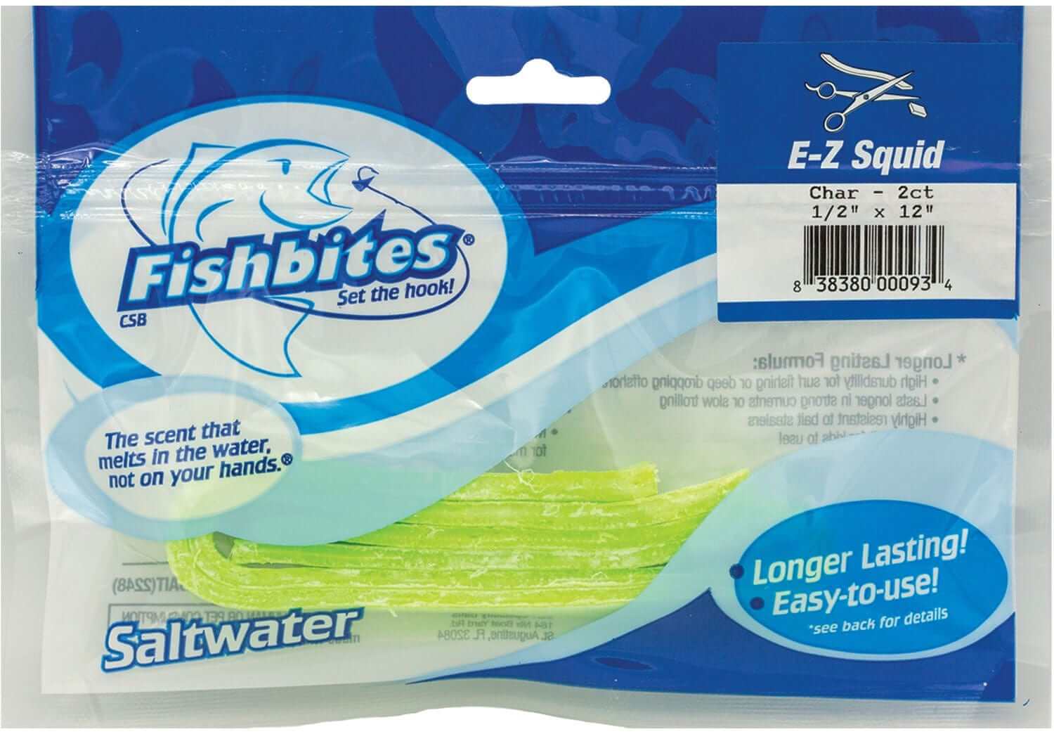 Fishbites Soft Bait EZ Long Lasting Squid Chartreuse