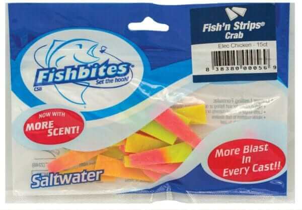 Fishbites Soft Bait Fish N Strips Crab Electric Chicken