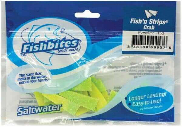 Fishbites Soft Bait Fish N Strips Crab Power Lime