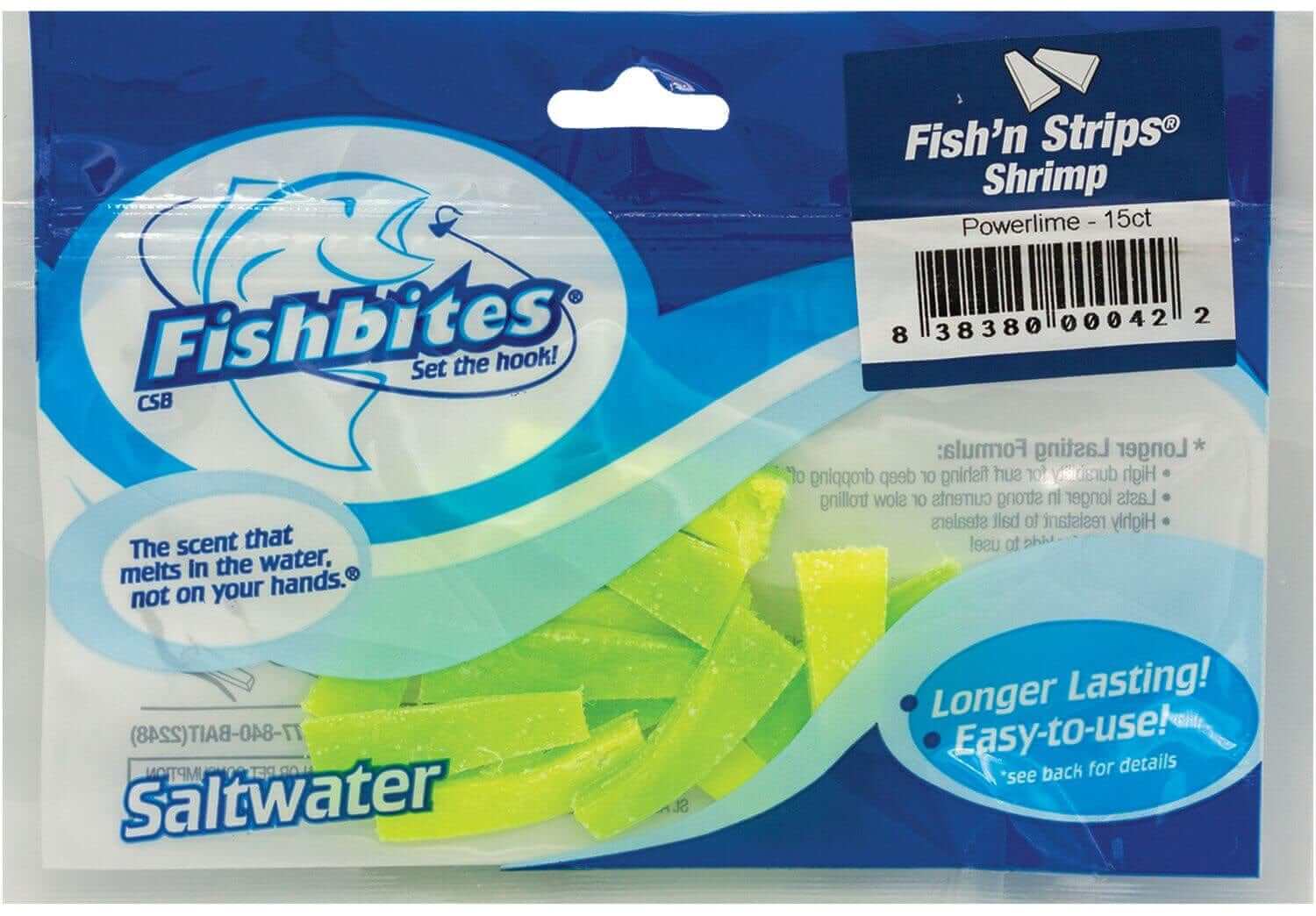 Fishbites Soft Bait Fish N Strips Shrimp Power Lime