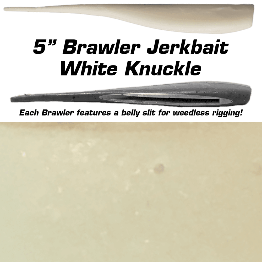 Fishbites Soft Bait Fishbite 5 Inch Brawler Jerkbait White Knuckle