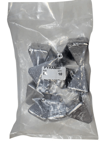 Fishing and Leisure General Pyramid Sinkers size 1 Small Bags (10 pcs)