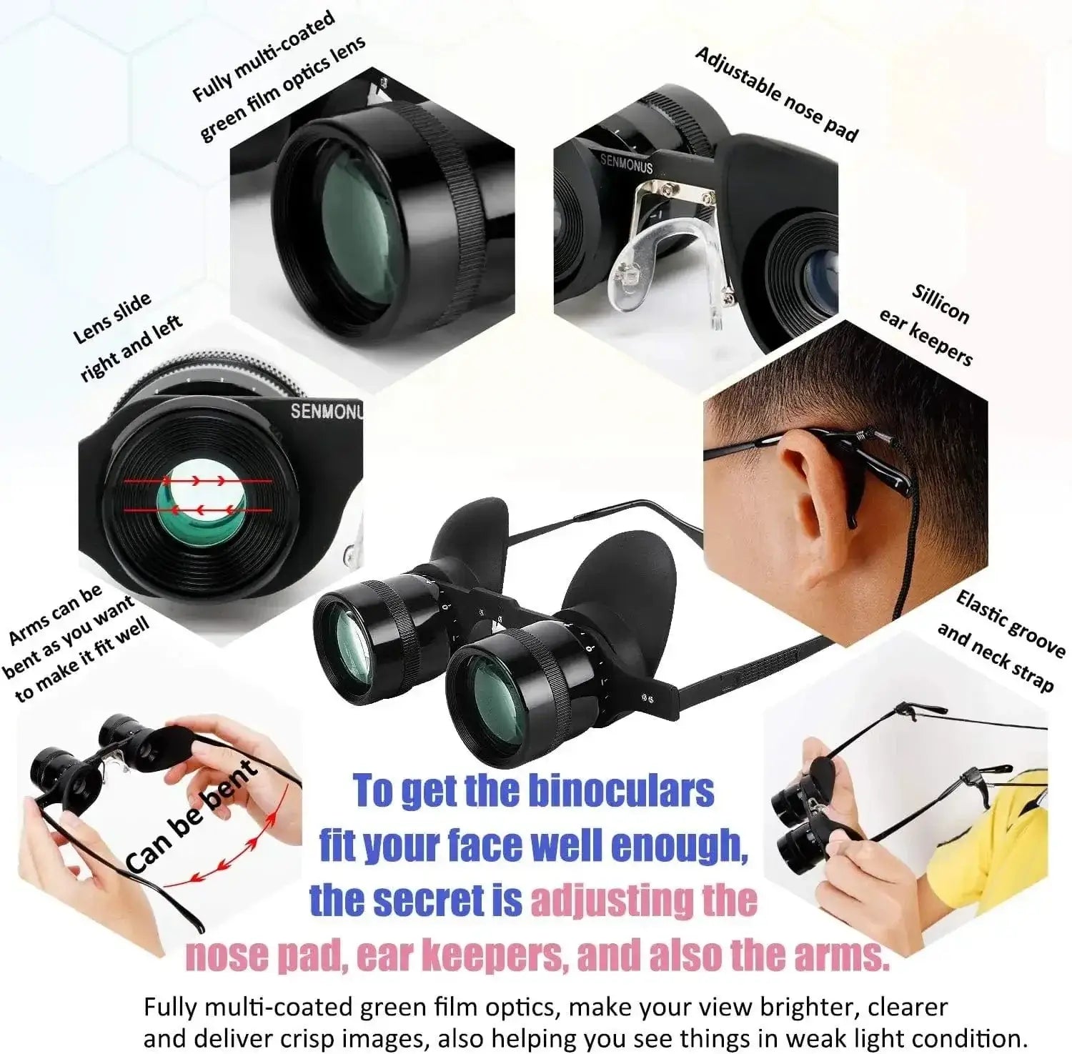 China China Fishing Binoculars for outdoor bird watching, fishing, sports, theater professional hands-free glasses HD portable telescope