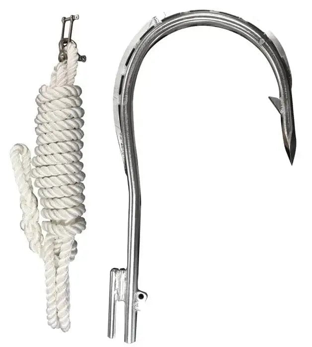 Flying Gaff Lge 185 mm Gape (Head / Rope Only) with a large head and durable rope for lasting use.