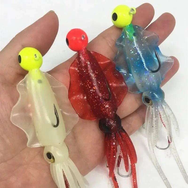China China FLYSAND Large Simulation Squid Hard Fishing Lures Baits Lifelike Swimbait Octopus Bait With 2 Treble Hooks Fishing Accessory