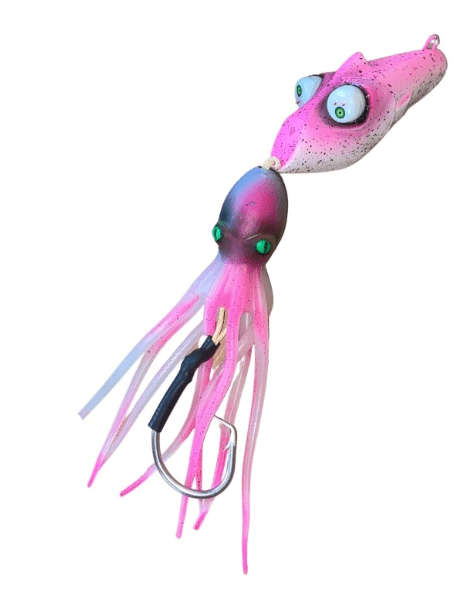 Glow Bite Catch Fishing Jigs and Lures Glowbite Crazy Eyes Deep Drop Flashing Kabura Jig 700g Pink