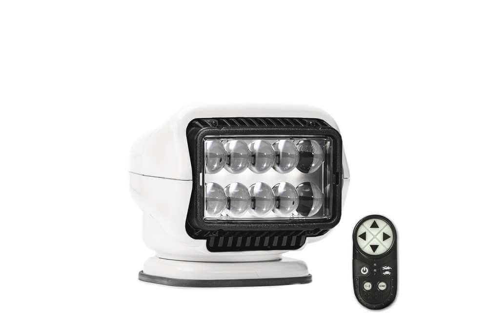 Golight Stryker LED H-Held Remote - White 12V with wireless remote control, showcasing a powerful LED light.