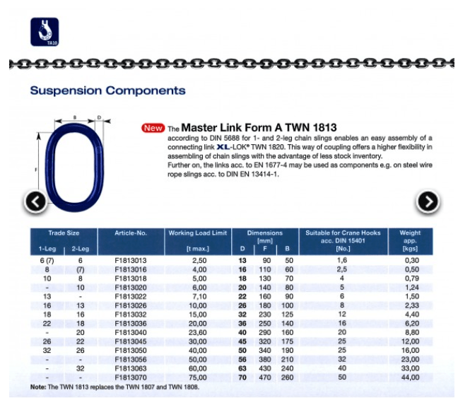 HES NZ Ltd Master Ring Master Ring G100 - Thiele New XL 15.0T WLL-1816