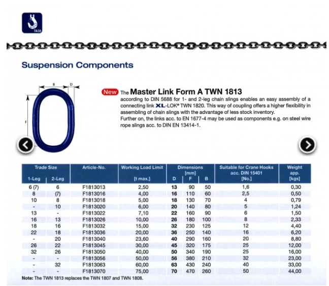 HES NZ Ltd Master Ring Master Ring G100 - Thiele New XL 30.0T WLL-2622