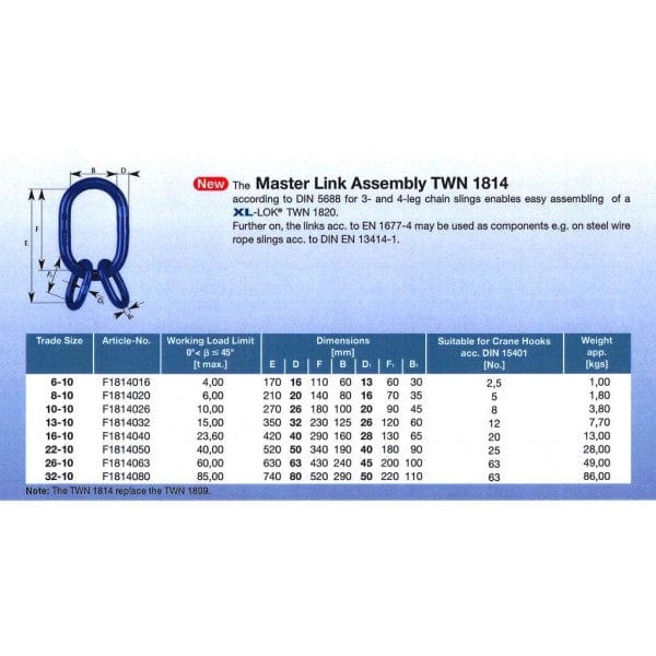 HES NZ Ltd Multi Ring Multi Ring G100 - Thiele XL 22mm 3-4Leg 40.0T