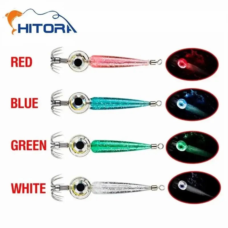 China China Fishing Lures 5g Squid Hook with LED Light Squid Jig Lure Luminous Webfoot Octopus Egi Artificial Bait Cuttlefish Sea Tackle