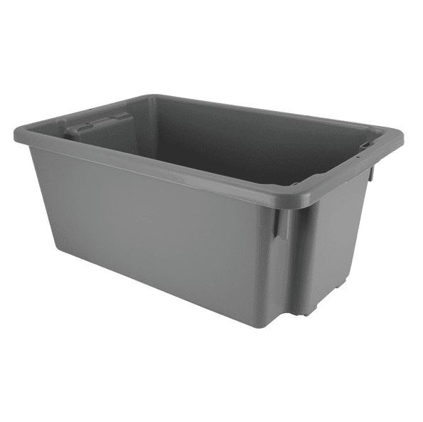IFP Group PLASTIC BINS 32L / Dark Grey Stack N Nest Crates in sizes 32L 52L 68L
