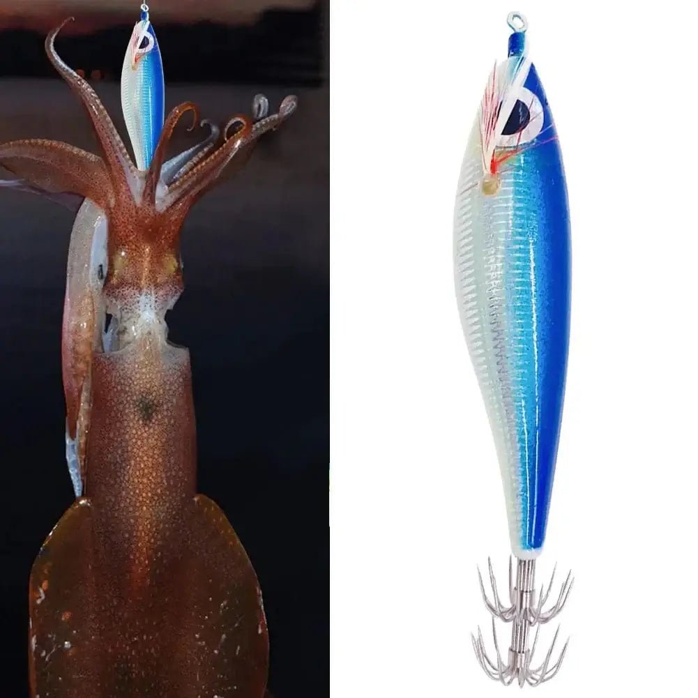 China China Luminous Fishing Lures 10cm 10g Squid Fishing Bait Fluorescent Grow in The Dark Simulation Saltwater Fishing Accessories