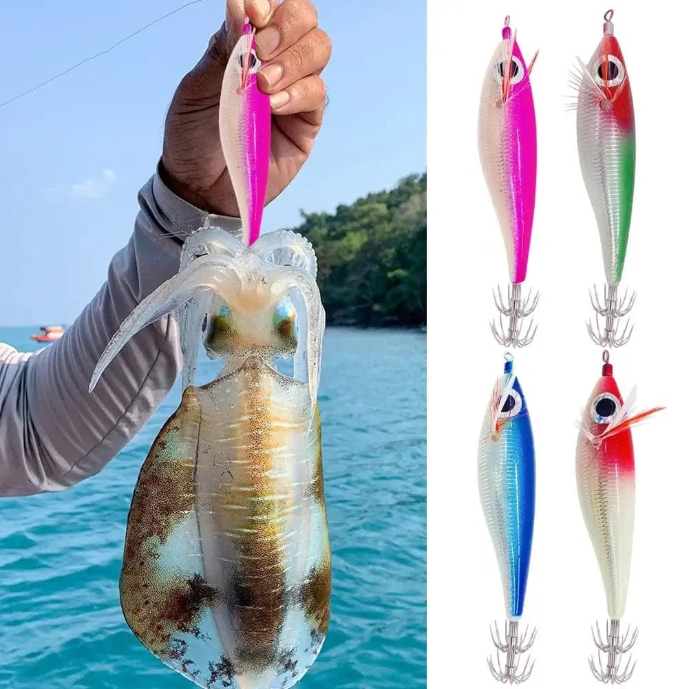 China China Luminous Fishing Lures 10cm 10g Squid Fishing Bait Fluorescent Grow in The Dark Simulation Saltwater Fishing Accessories